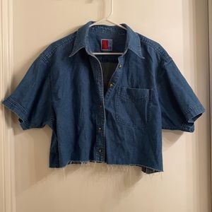 SUN BELT DEMIN crop button down